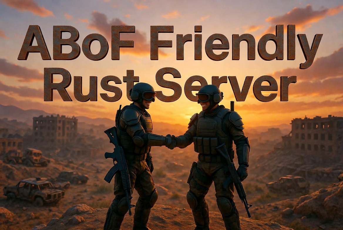 Баннер сервера ABoF Friendly Rust Server | No KOS | Lightly Modded